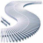 Grille segmentaire transversale à plier, hauteur 22 mm, largeur 195 mm, blanche, 1bm = 45 segments